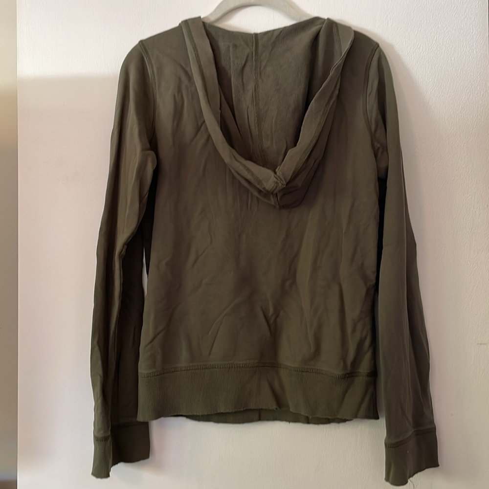 Lucky Brand Cotton Deep Scoop Neck Hooded Sweatshirt Size Medium - Picture 2 of 6